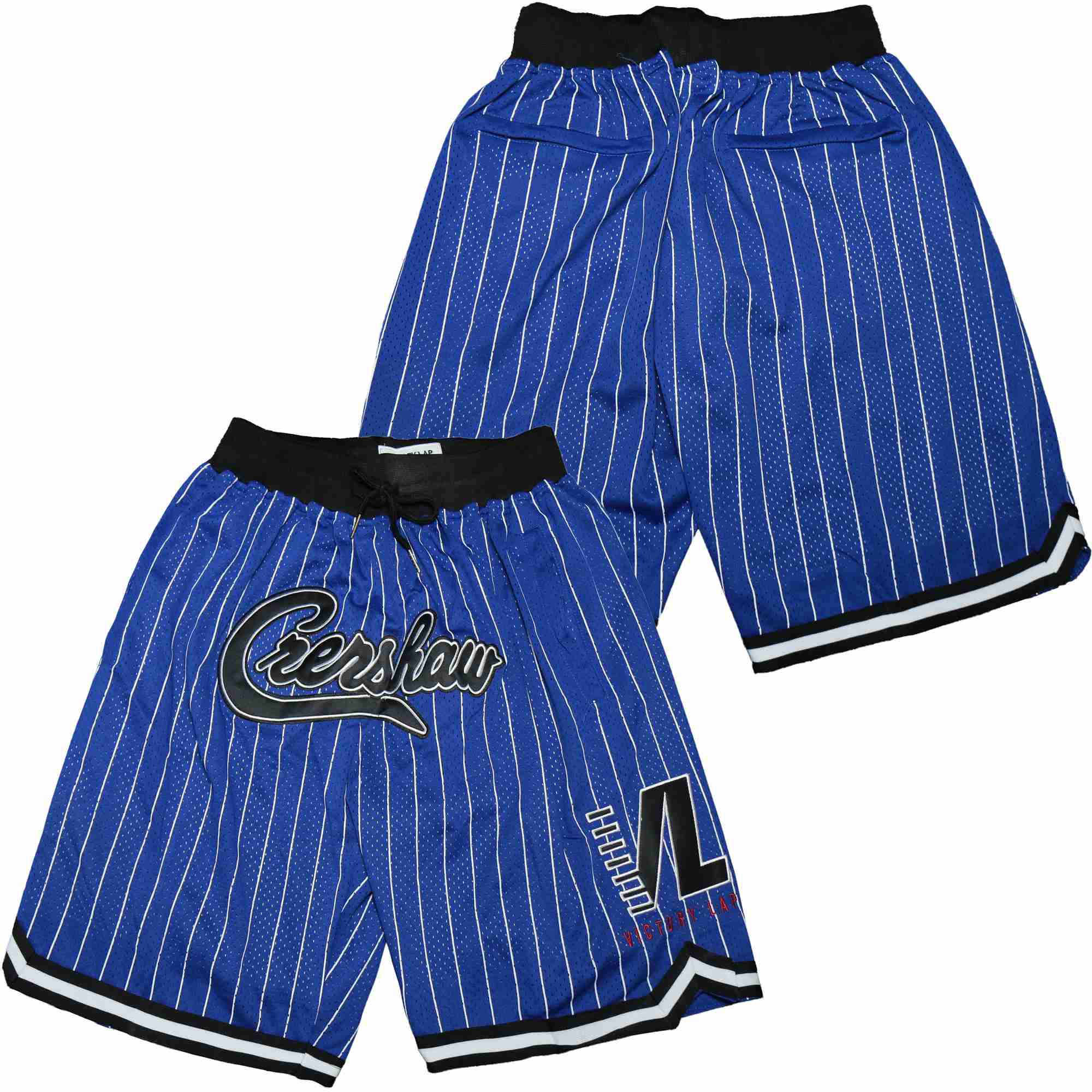 Cheap Crenshaw Royal Blue And White PinstripeI Basjetball Shorts2021618